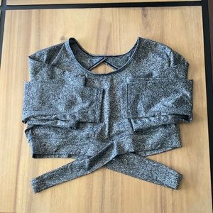 Grey workout crop top